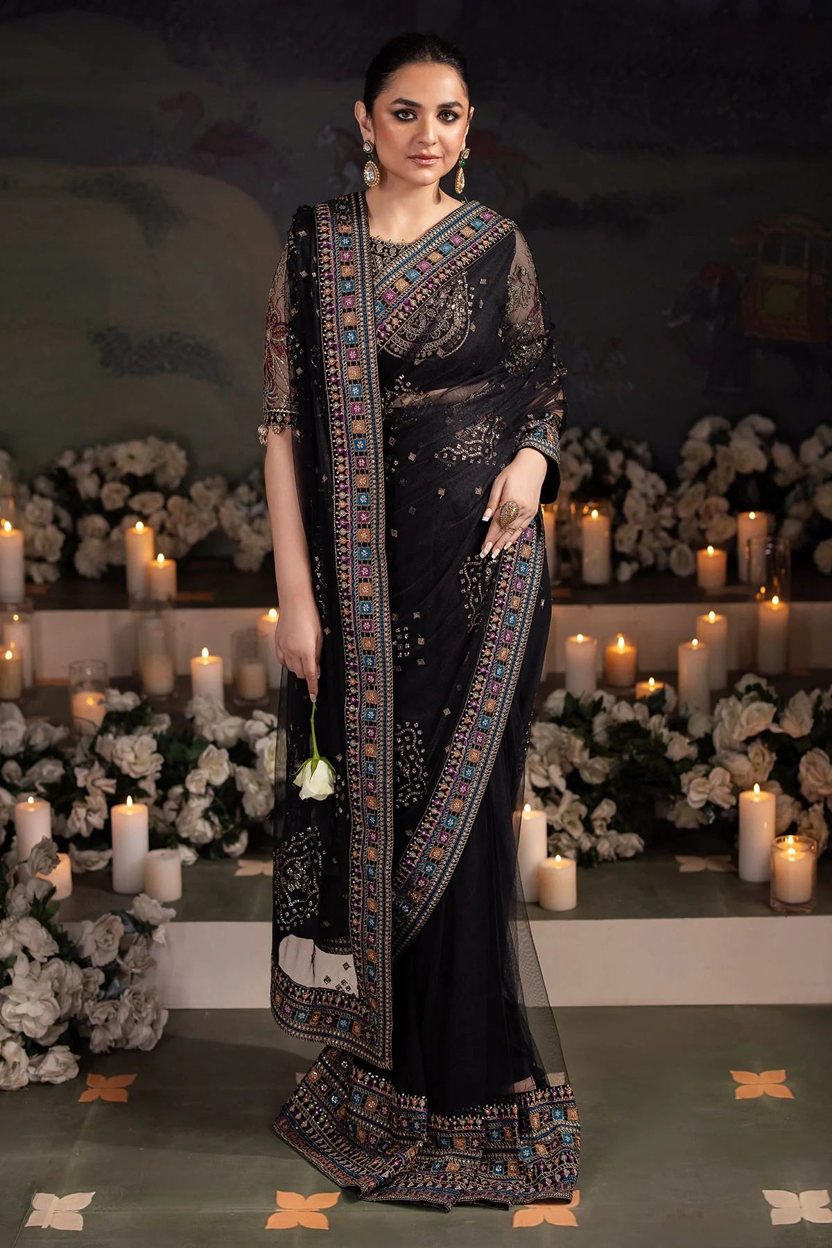 Elegant Embroidered Chiffon & Silk Unstitched Formal Ensemble - Ruhi