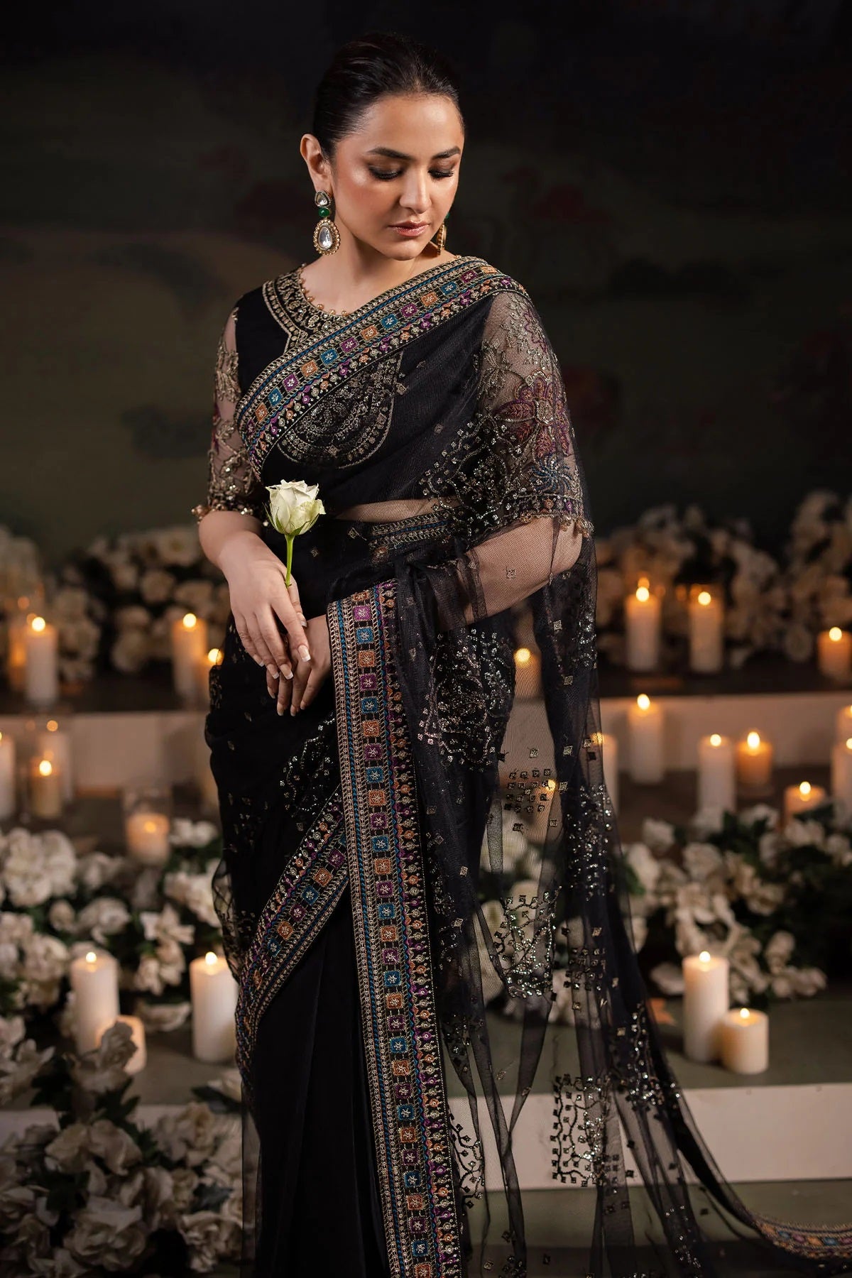 Elegant Embroidered Chiffon & Silk Unstitched Formal Ensemble - Ruhi