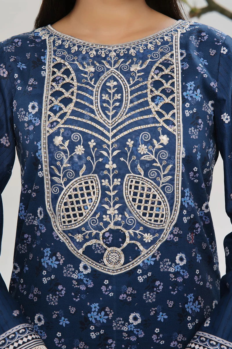 ANMOL Cottle Printed Embroidered Unstitched 3pcs Suit With Embroidered Dupatta - 574