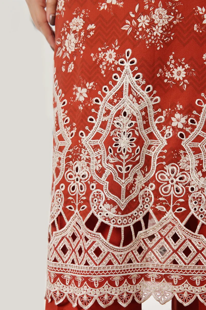 ANMOL Cottle Printed Embroidered Unstitched 3pcs Suit With Embroidered Dupatta - 570