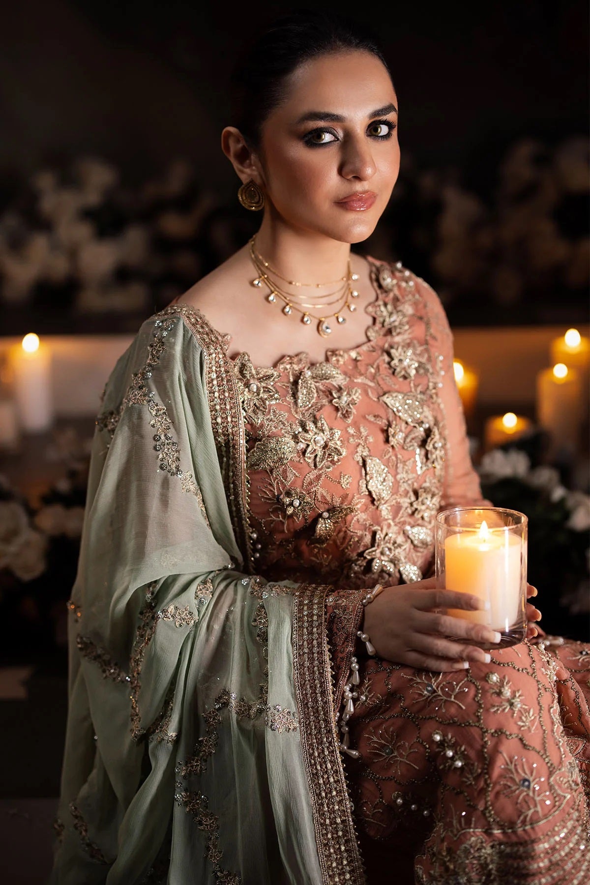Elegant Embroidered Chiffon & Silk Unstitched Formal Ensemble - Mehar