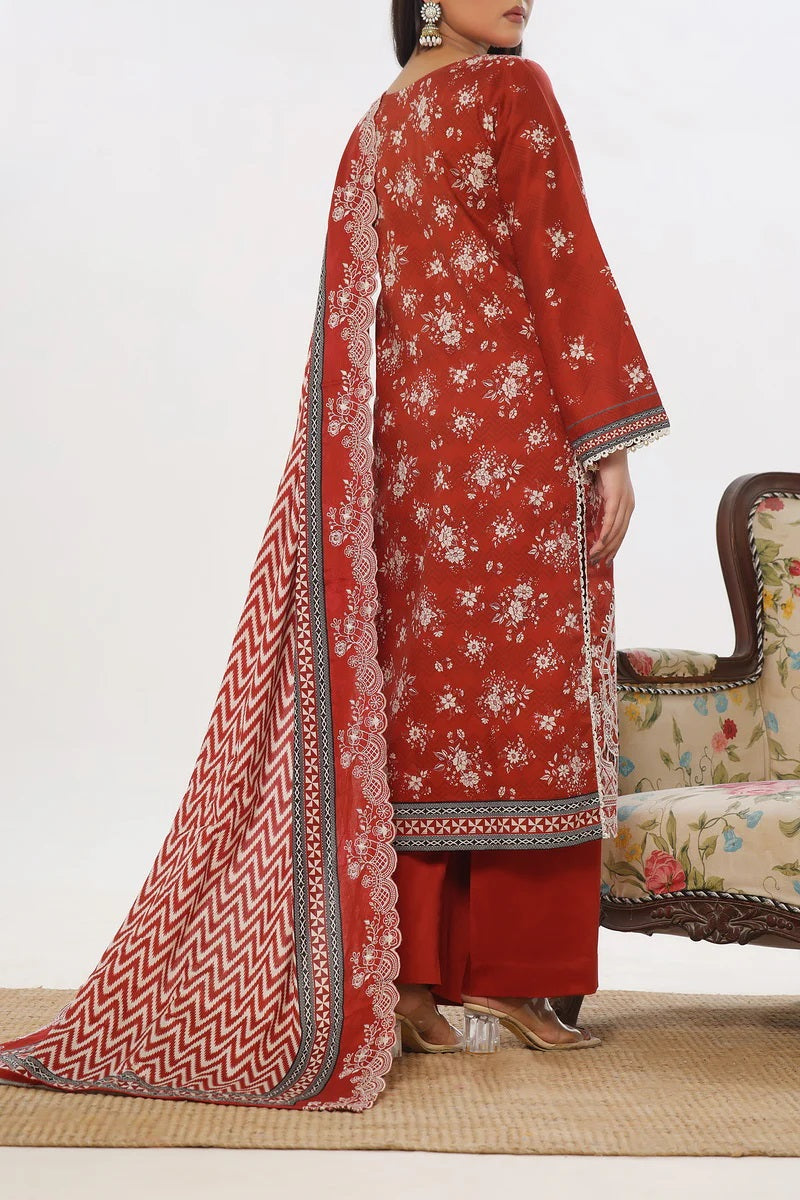 ANMOL Cottle Printed Embroidered Unstitched 3pcs Suit With Embroidered Dupatta - 570