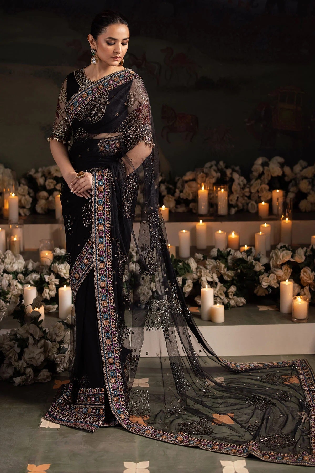 Elegant Embroidered Chiffon & Silk Unstitched Formal Ensemble - Ruhi