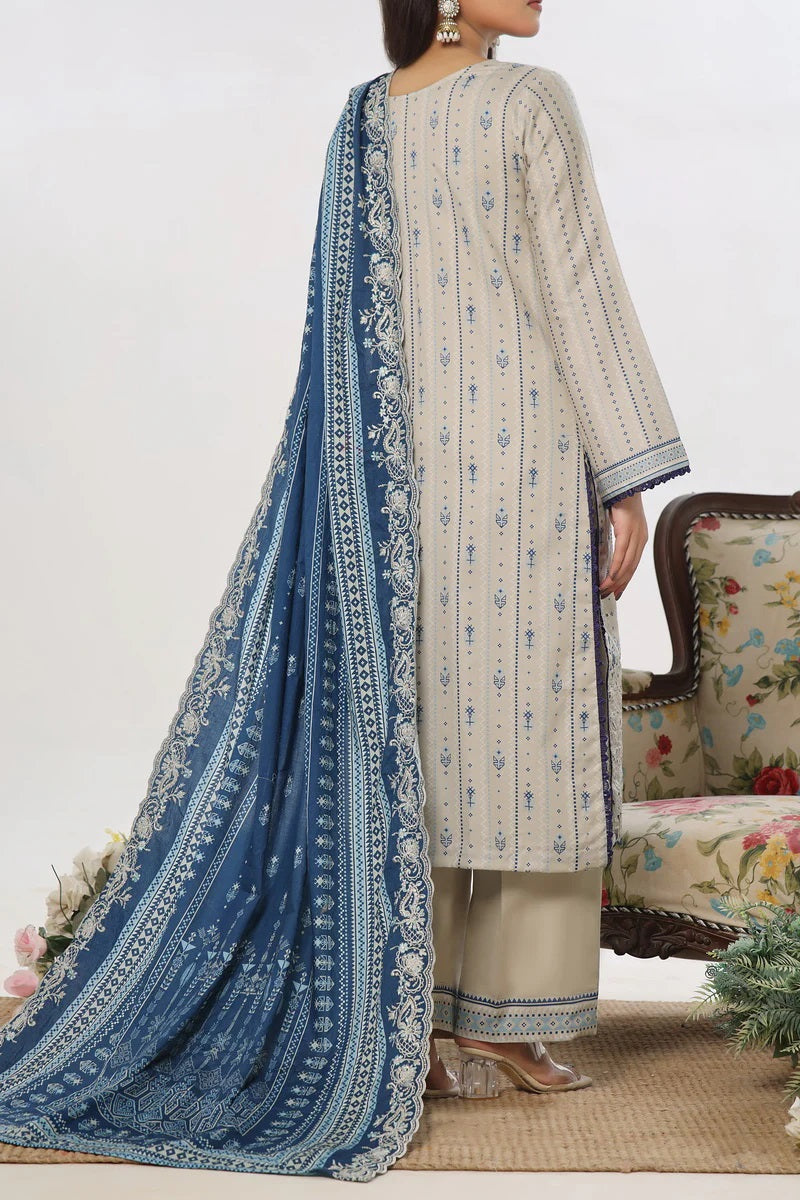 ANMOL Cottle Printed Embroidered Unstitched 3pcs Suit With Embroidered Dupatta - 571