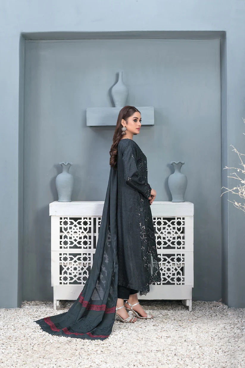 Elegant 3-Piece Viscose Collection – Fancy Embroidered Shirt, Banarsi Shawl & Plain Shalwar