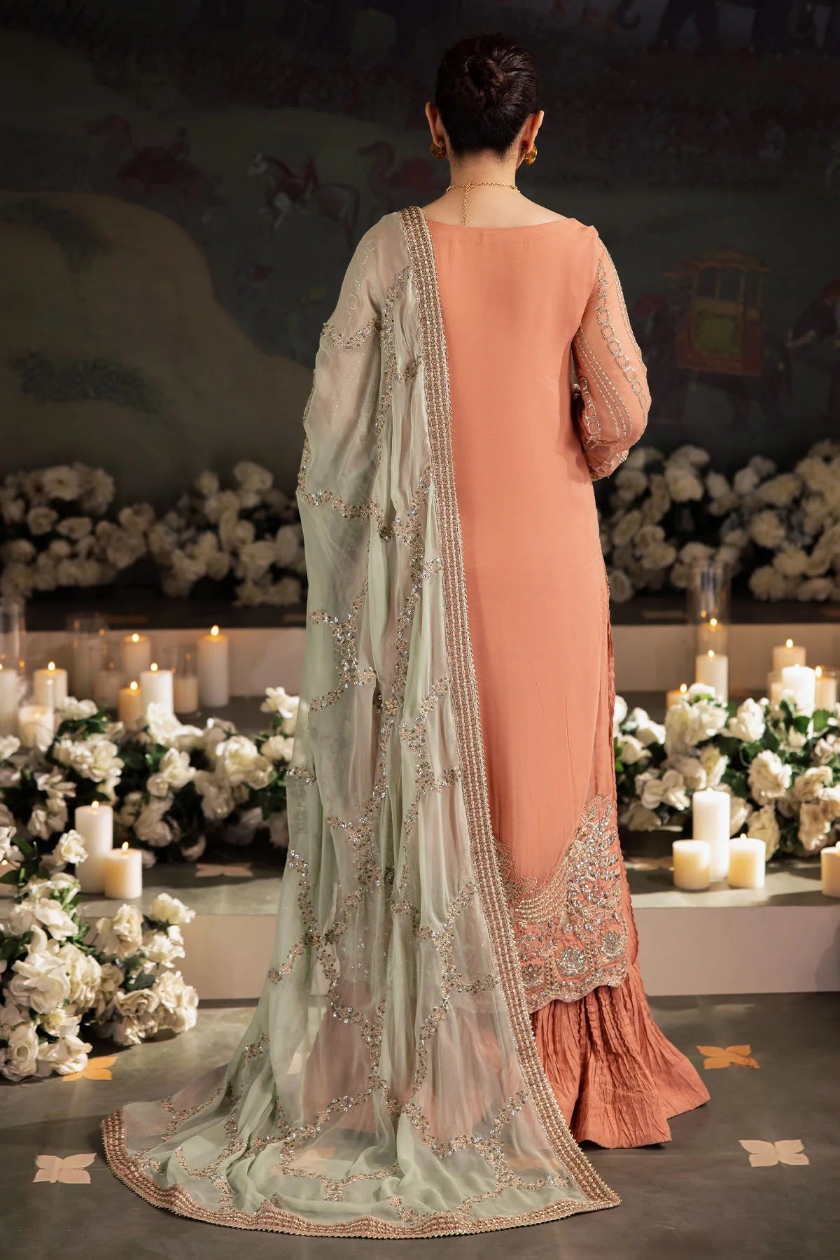 Elegant Embroidered Chiffon & Silk Unstitched Formal Ensemble - Mehar