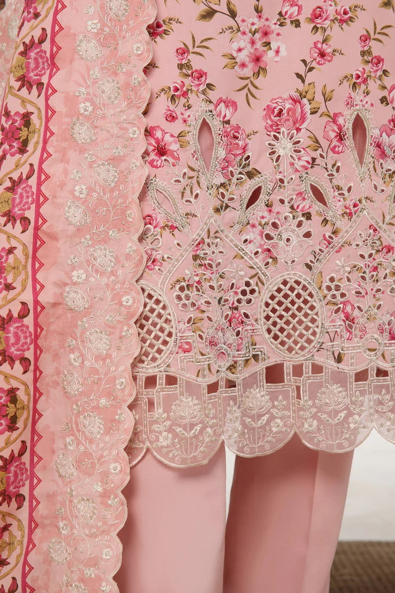 ANMOL Cottle Printed Embroidered Unstitched 3pcs Suit With Embroidered Dupatta - 575