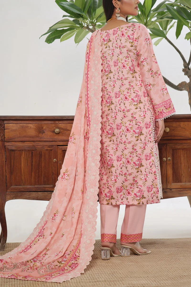 ANMOL Cottle Printed Embroidered Unstitched 3pcs Suit With Embroidered Dupatta - 575