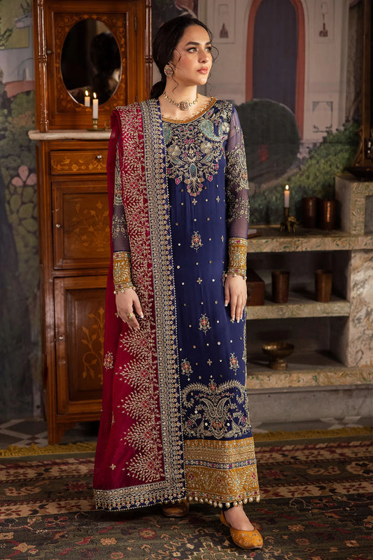 Elegant Embroidered Chiffon & Silk Unstitched Formal Ensemble - Jugni