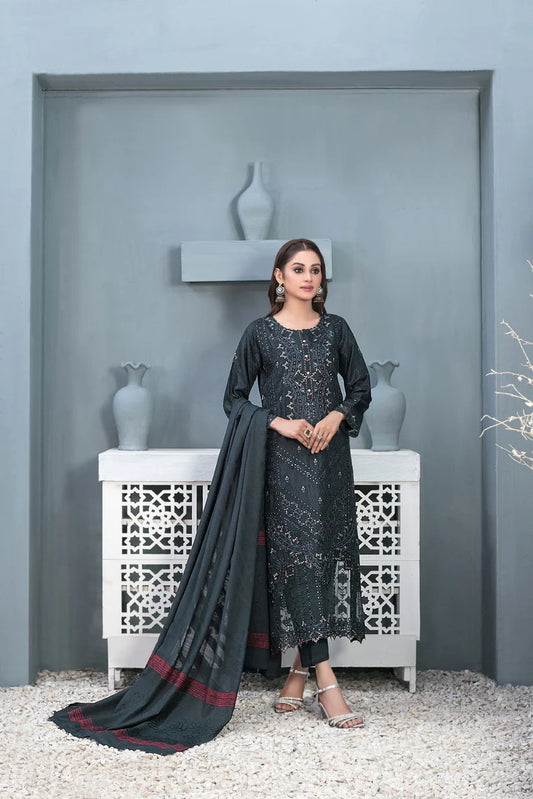 Elegant 3-Piece Viscose Collection – Fancy Embroidered Shirt, Banarsi Shawl & Plain Shalwar