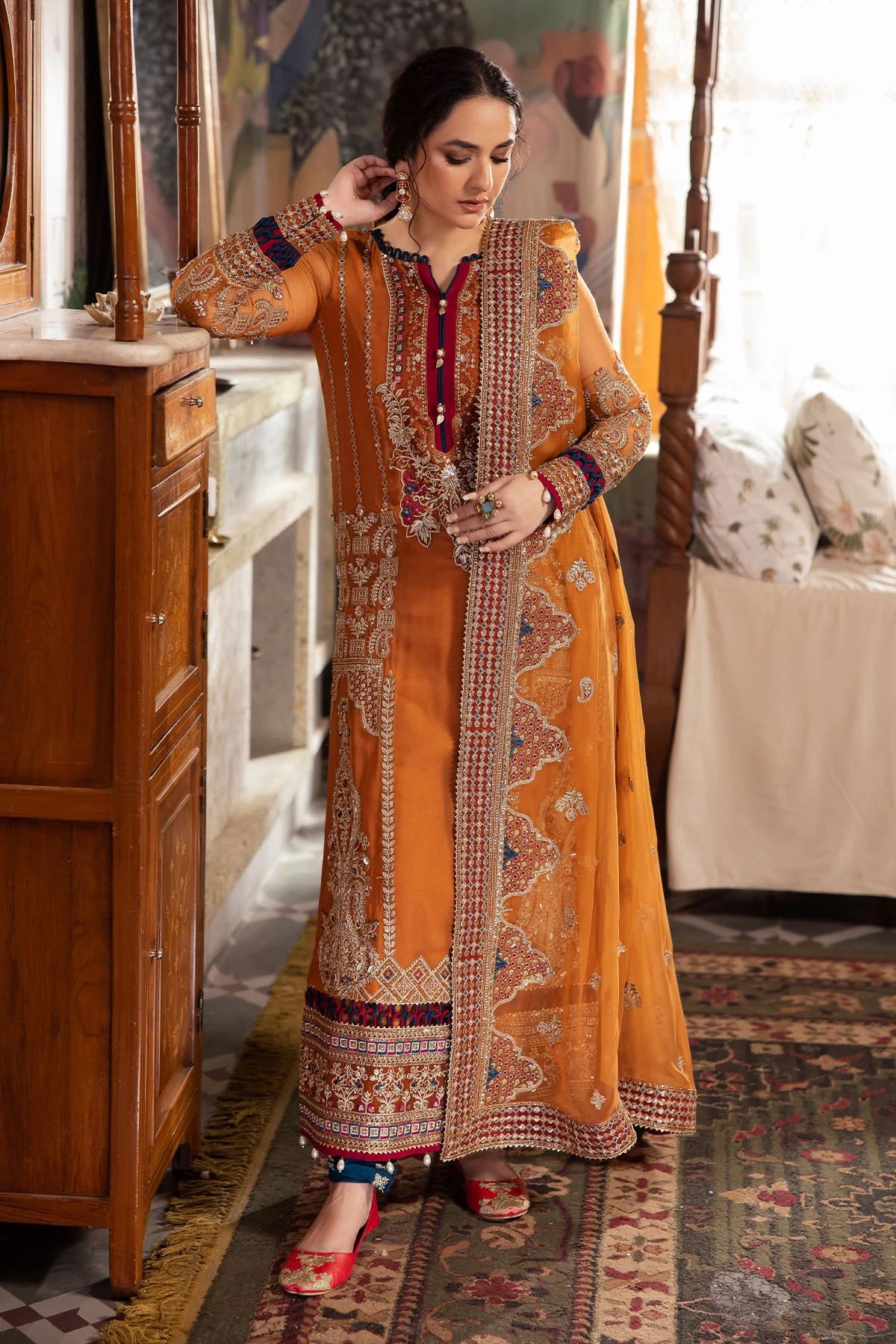 Elegant Embroidered Chiffon & Silk Unstitched Formal Ensemble - Azfar